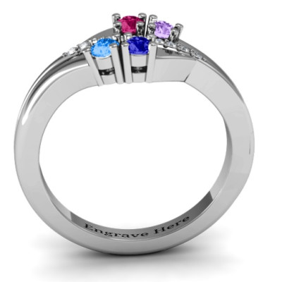 Four Stone Ring with Accents  - All Birthstone™