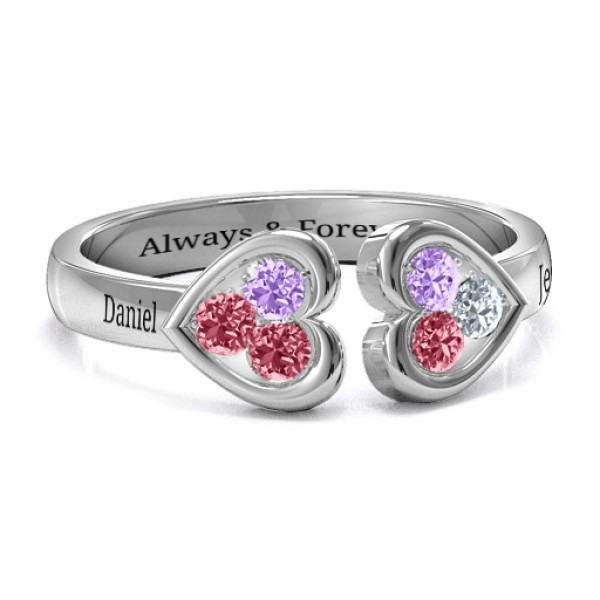 Heart To Heart Wraparound Ring - All Birthstone™