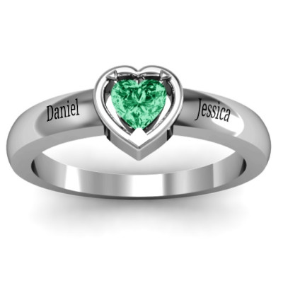 Heart in a Heart Ring - All Birthstone™