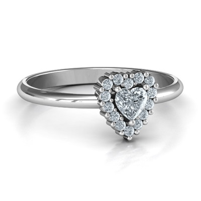Heart with Halo Promise Ring - All Birthstone™