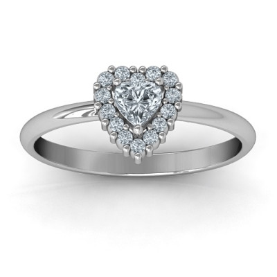 Heart with Halo Promise Ring - All Birthstone™