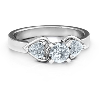 Hearts and Stones Solitaire Ring  - All Birthstone™