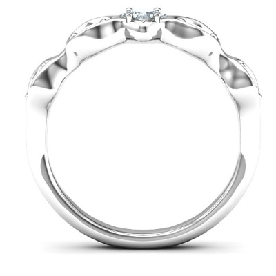 Infinite Wave with Princess Cut Centre Stone Ring  - All Birthstone™