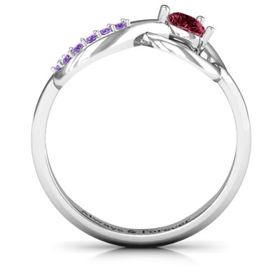 Infinity In Love Ring with Accents - All Birthstone™