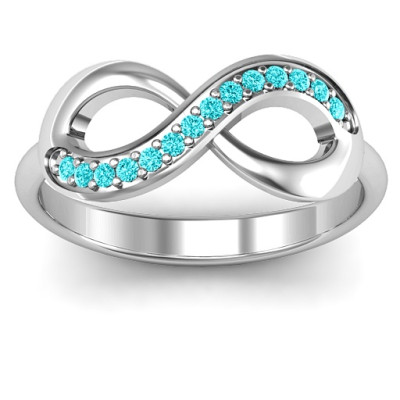 Infinity Ring with Single Accent Row - All Birthstone™
