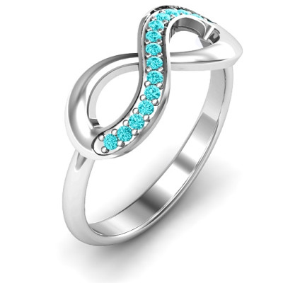 Infinity Ring with Single Accent Row - All Birthstone™