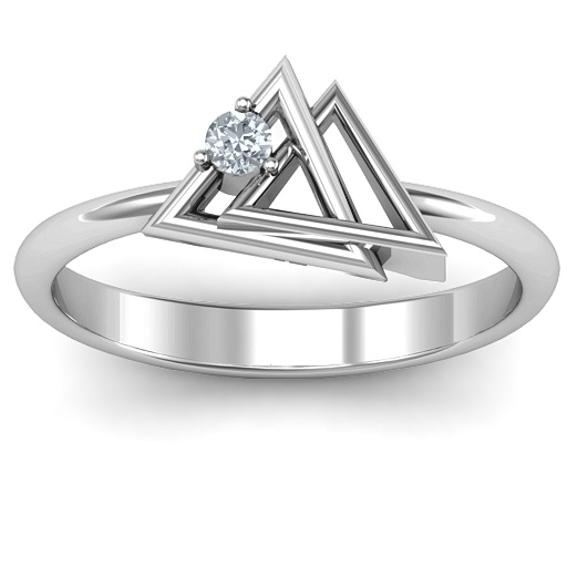 Interlocked Triangle Geometric Ring All Birthstone™