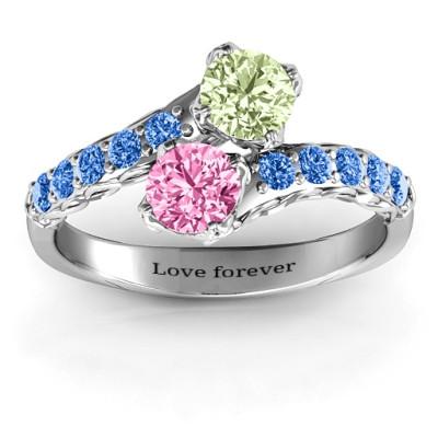 Intricate Infinity Two Stone Ring  - All Birthstone™