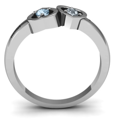 Inverted Kissing Hearts Ring - All Birthstone™