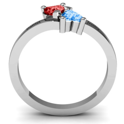 Inverted Twin Heart Ring - All Birthstone™