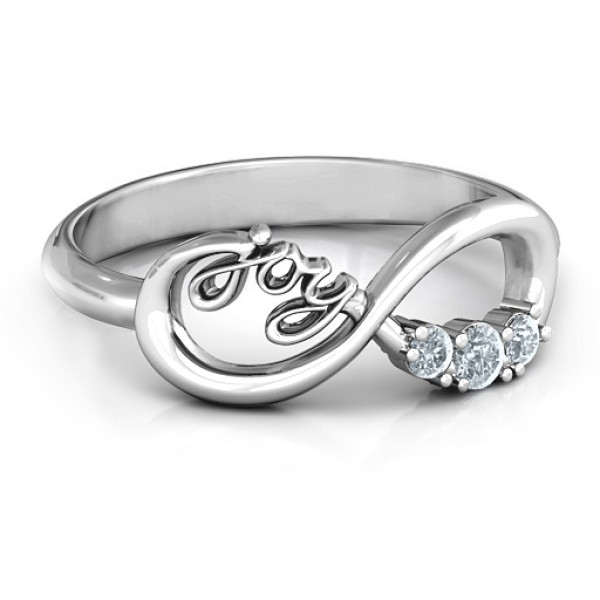 Joy Infinity Ring with 3 Stones  - All Birthstone™