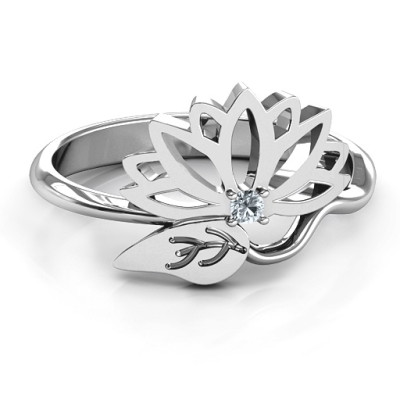 Leaves and Lotus Wrap Ring - All Birthstone™