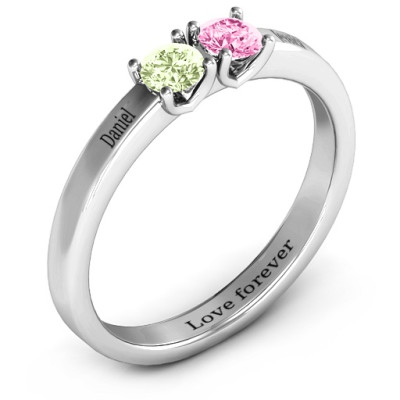 Meet In The Middle Two Stone Ring  - All Birthstone™