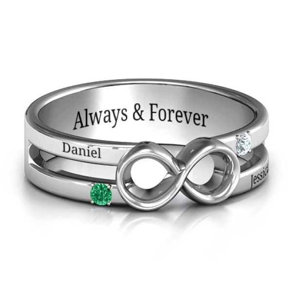 Men's Accented Infinity Ring - All Birthstone™