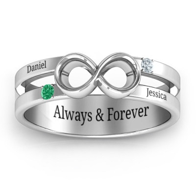 Men's Accented Infinity Ring - All Birthstone™