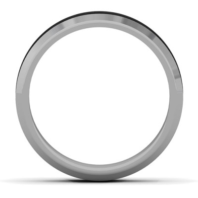 Men's Black Carbon Fiber Inlay Polished Tungsten Ring - All Birthstone™