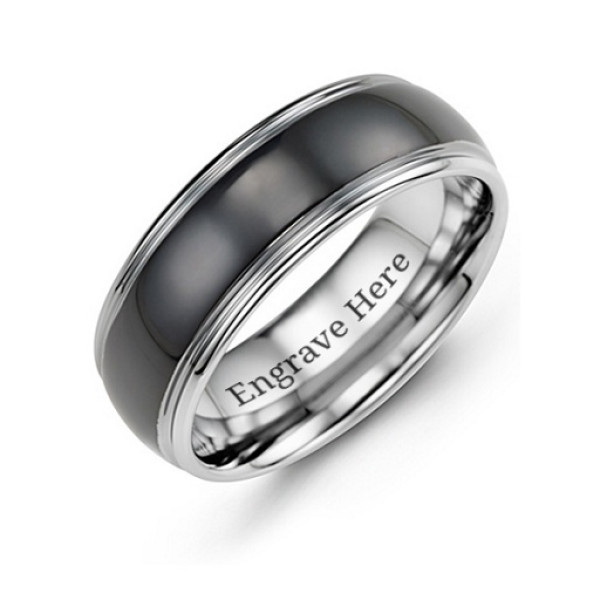 Men's Black Tungsten Ring - All Birthstone™