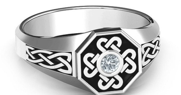 Men S Celtic Knot Signet Ring All Birthstone   Men's Celtic Knot Signet Ring 1 600x315 