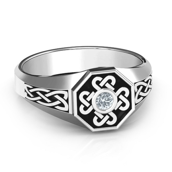Men's Celtic Knot Signet Ring - All Birthstone™