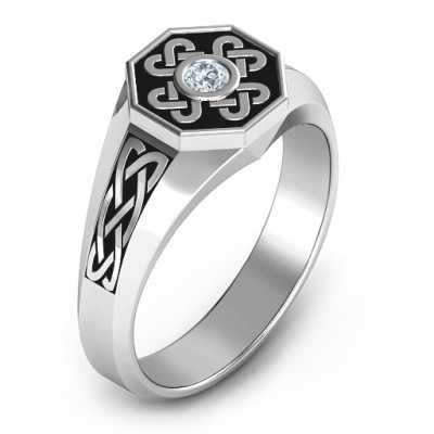 Men's Celtic Knot Signet Ring - All Birthstone™