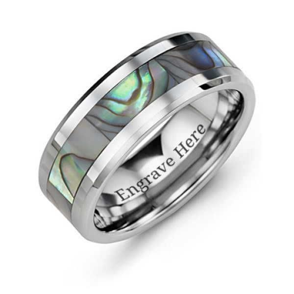 Men's Pearl Belt Tungsten Ring - All Birthstone™