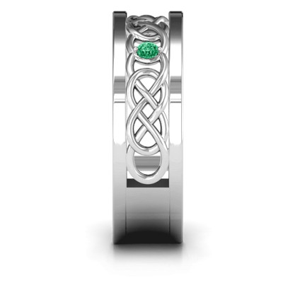 Men's Two-Stone Interwoven Infinity Band  - All Birthstone™