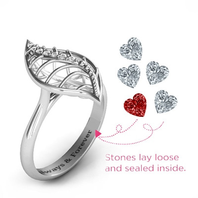 Mint to Be Cage Leaf Ring with Accents - All Birthstone™