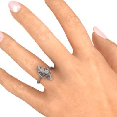 Mint to Be Cage Leaf Ring with Accents - All Birthstone™
