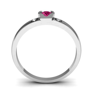 Open Bezel Cut Ring with Accents Stones  - All Birthstone™