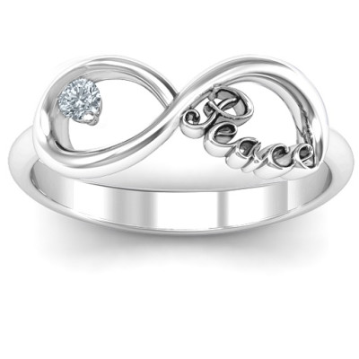 Peace Infinity Ring - All Birthstone™