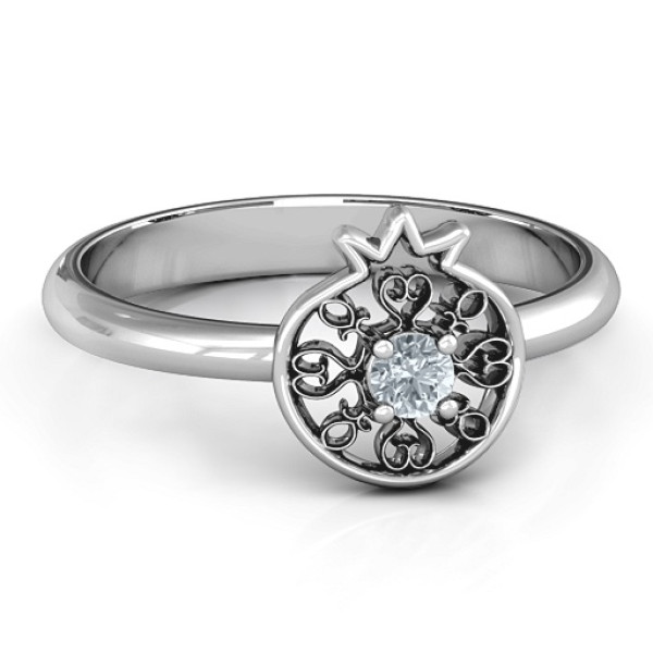 Pomegranate with Filigree Ring - All Birthstone™