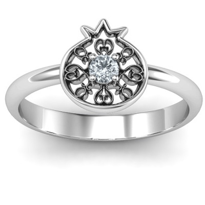 Pomegranate with Filigree Ring - All Birthstone™