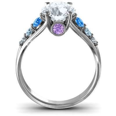 Radiant Love Ring with Collar Gems - All Birthstone™