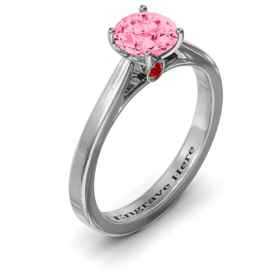 Royal Tulip Ring with Bezel Collar Stone  - All Birthstone™