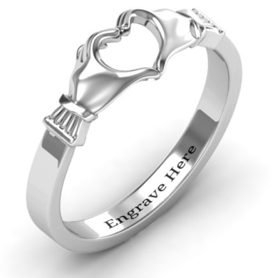 Sculpted Hand Heart Ring - All Birthstone™