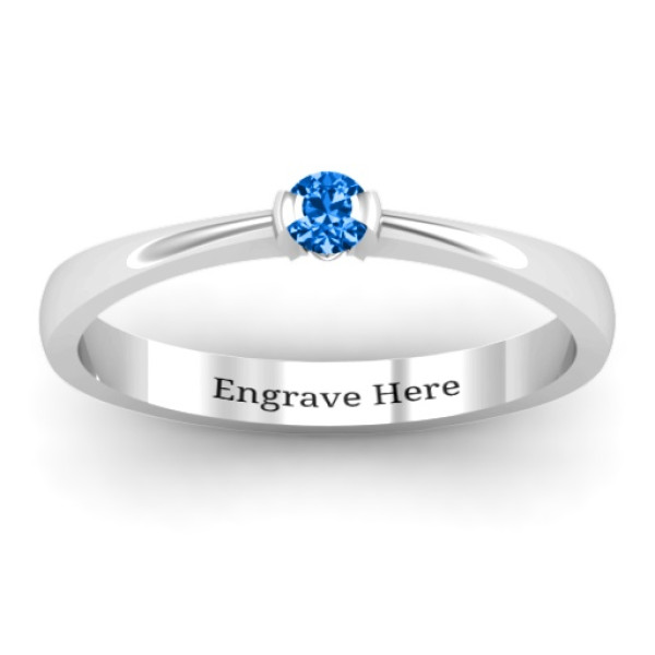 Semi Bezel Set Solitaire Ring - All Birthstone™