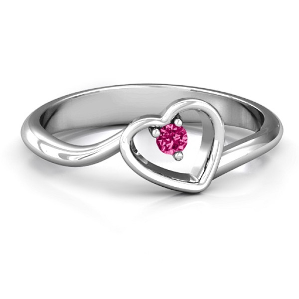 Single Heart Bypass Ring - All Birthstone™