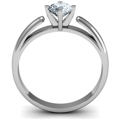 Ski Tip Solitaire Round Ring - All Birthstone™