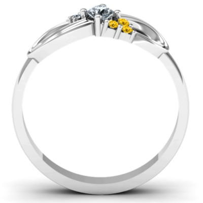 Solitaire Infinity Ring with Accents - All Birthstone™
