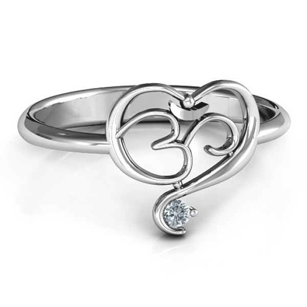 Spiritual Heart Om Ring - All Birthstone™