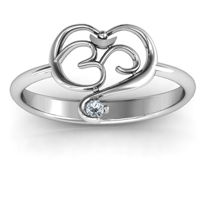 Spiritual Heart Om Ring - All Birthstone™