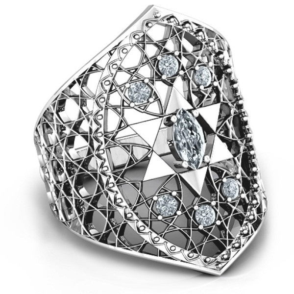 Star of David Lattice Ring - All Birthstone™