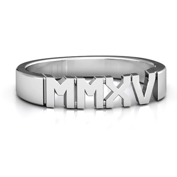 Sterling Silver 2015 Roman Numeral Graduation Ring - All Birthstone™