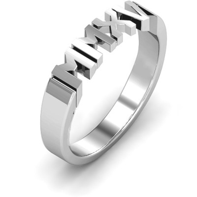 Sterling Silver 2015 Roman Numeral Graduation Ring - All Birthstone™