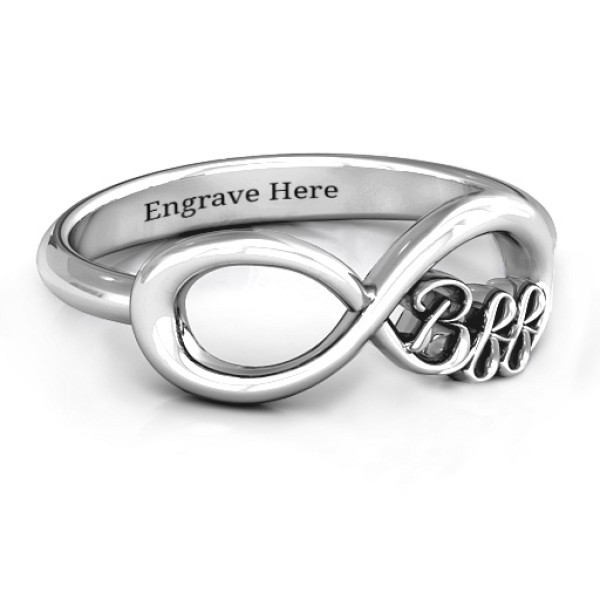 Sterling Silver BFF Friendship Infinity Ring - All Birthstone™