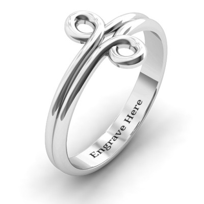 Sterling Silver Basket Weave Loop Ring - All Birthstone™