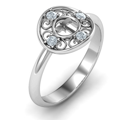 Sterling Silver Chai Filigree Ring - All Birthstone™