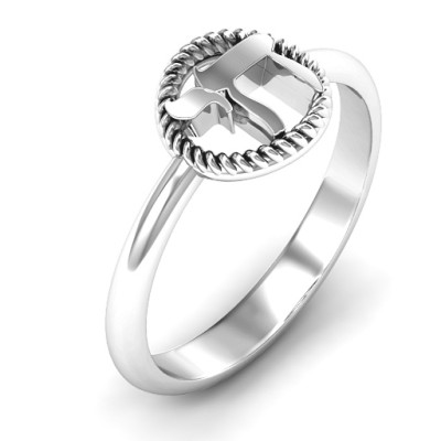 Sterling Silver Chai with Braided Halo Ring - All Birthstone™