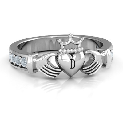 Sterling Silver Classic Claddagh Ring with Accents - All Birthstone™