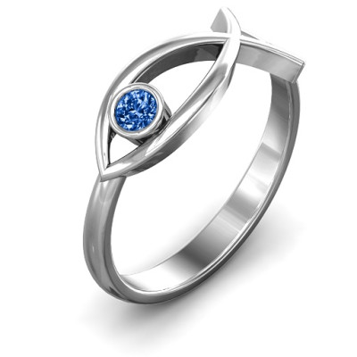 Sterling Silver Classic Fish Ring - All Birthstone™